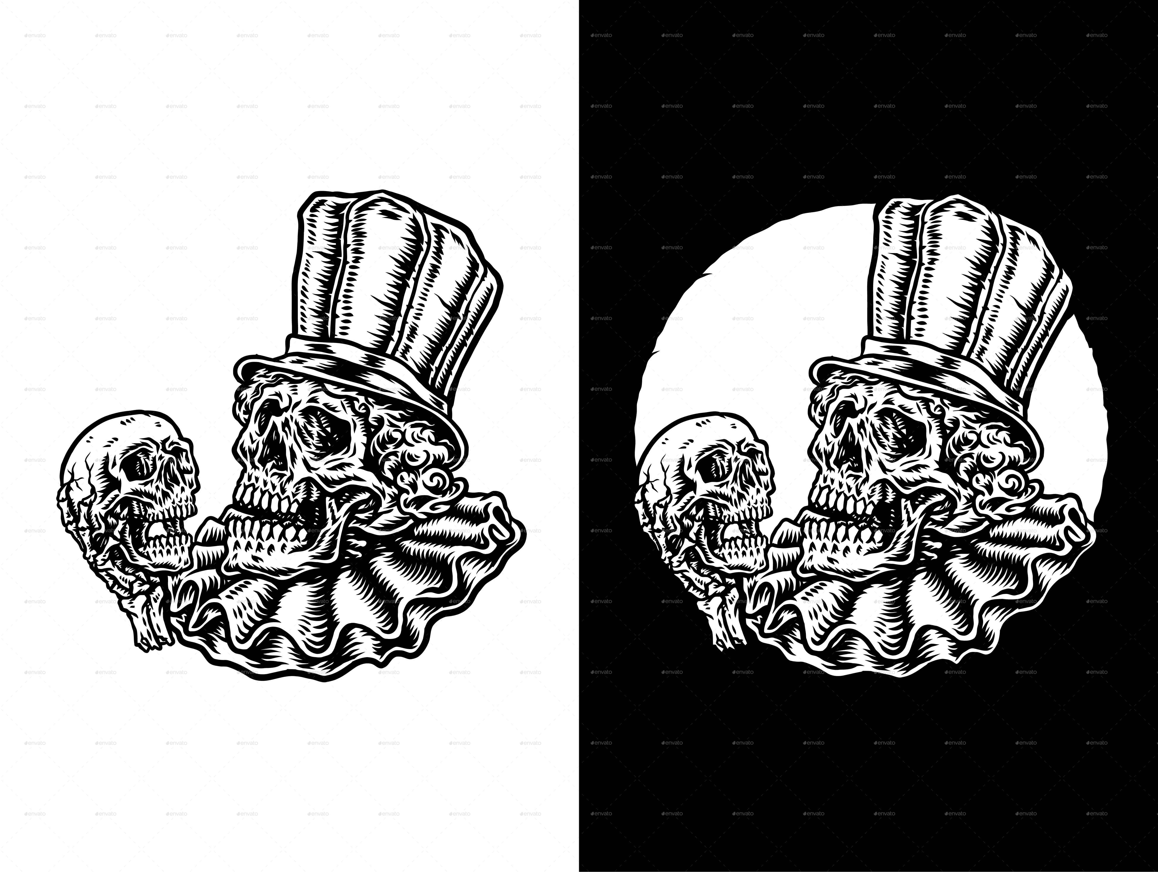 Clown Skull Vectors GraphicRiver